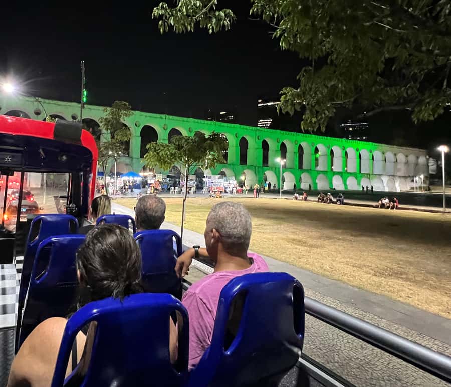 Skyline Night Tour Rio de Janeiro - Panoramic City Tour Rio Samba Bus - Rio at night from the top deck